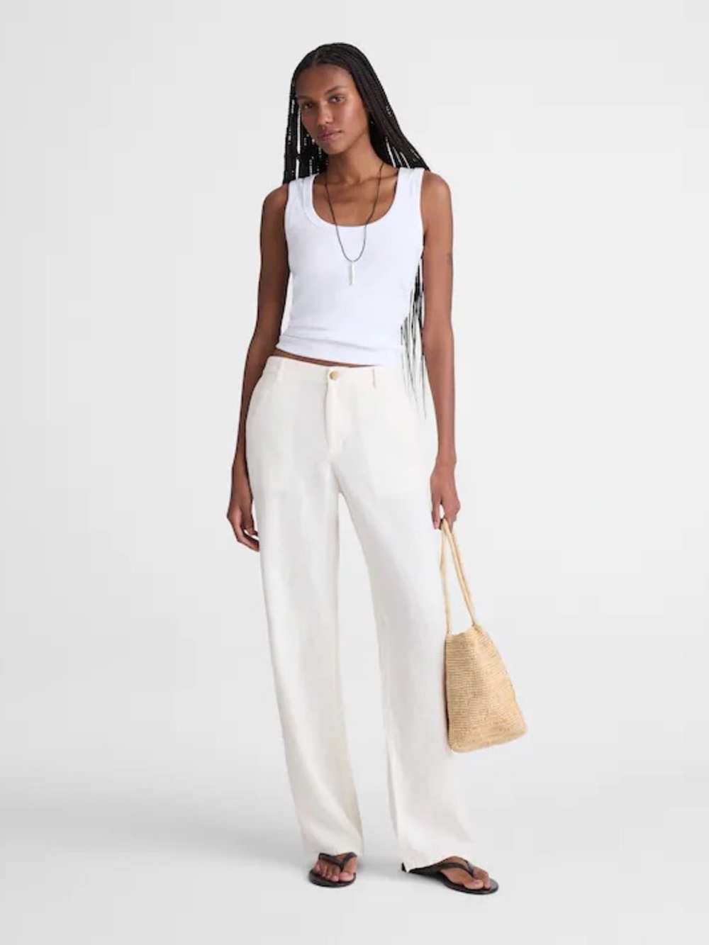$118 msrp nwt madewell the Zoe linen pant size 00 short ivory trouser